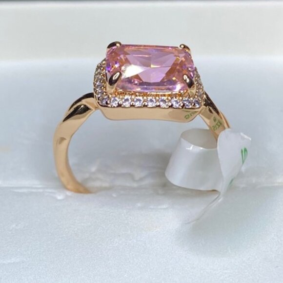 Rose Quartz CZ Statement Ring RBP6633 Brighter than the Moon Size 8 - Picture 4 of 6